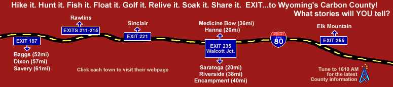 Off I-80 Map of Carbon County Exits